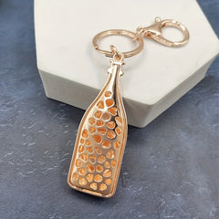 Wine Button Shape Keychain Pendant Metal Enamel Key Ring Pendant Bag Ornament