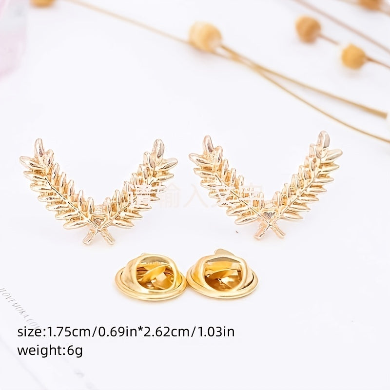 Yellow Wheat Collar Pin Brooches for Couples