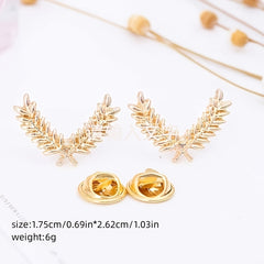 Yellow Wheat Collar Pin Brooches for Couples