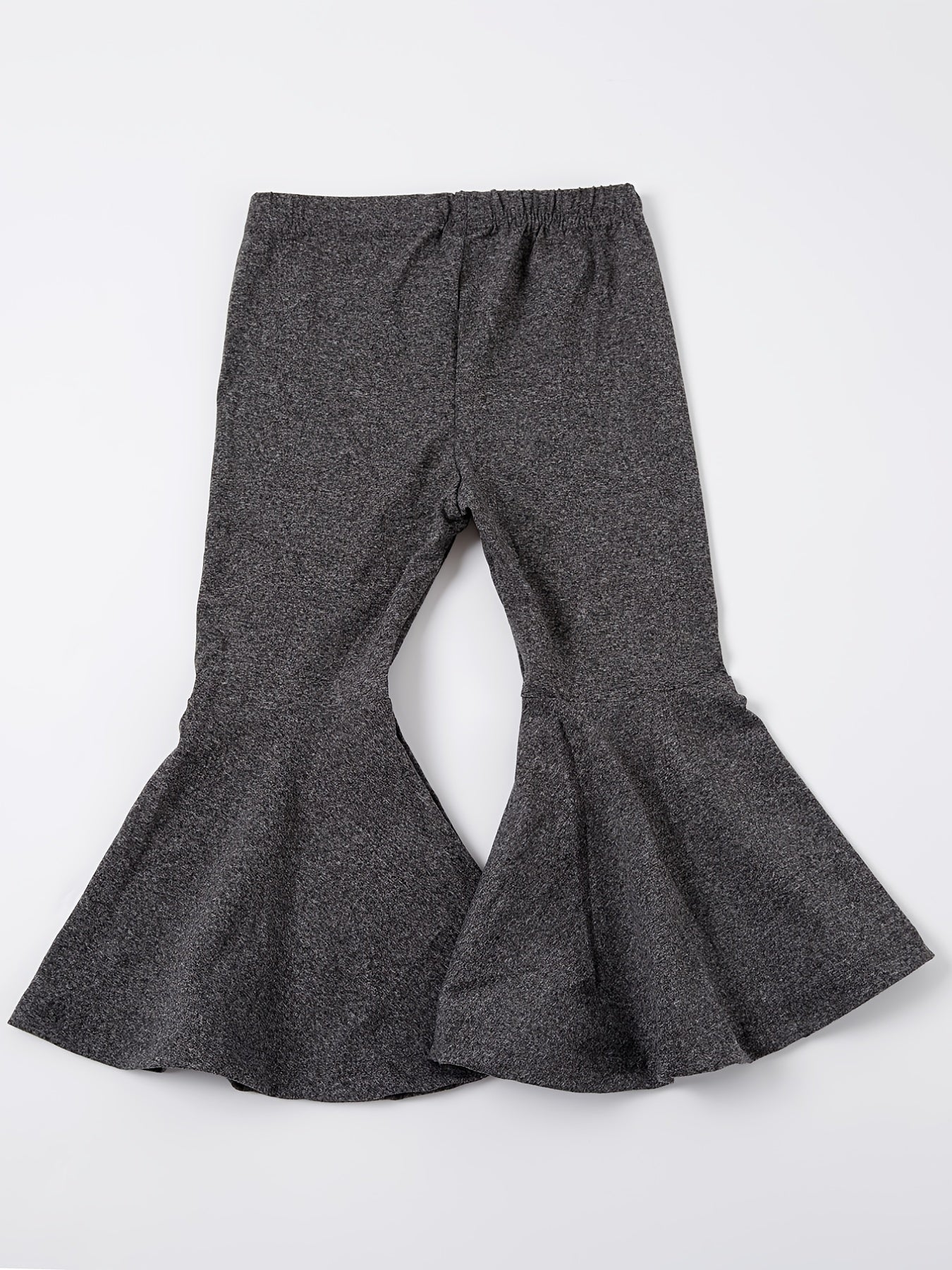 Girls Vintage Elastic Waist Flared Pants