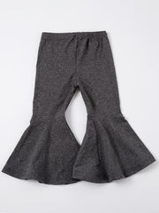 Girls Vintage Elastic Waist Flared Pants