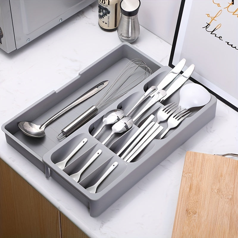 Double Layer Cutlery and Utensil Tray Organizer