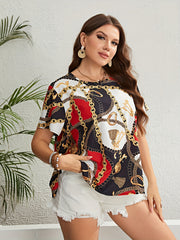  Paisley Print Colorblock T-shirt