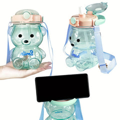 34oz Bear Handheld Water Cup For Kids With Straw