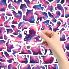 55pcs Animal & Galaxy Star Reusable Stickers for Phone Cases & Luggage