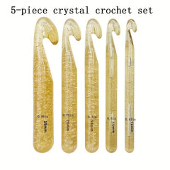 Transparent Crystal Crochet Hook Set for DIY Knitting Sweater
