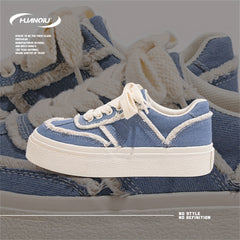 Women's Lace-up Canvas Shoes Thick Sole Casual Board Shoes
