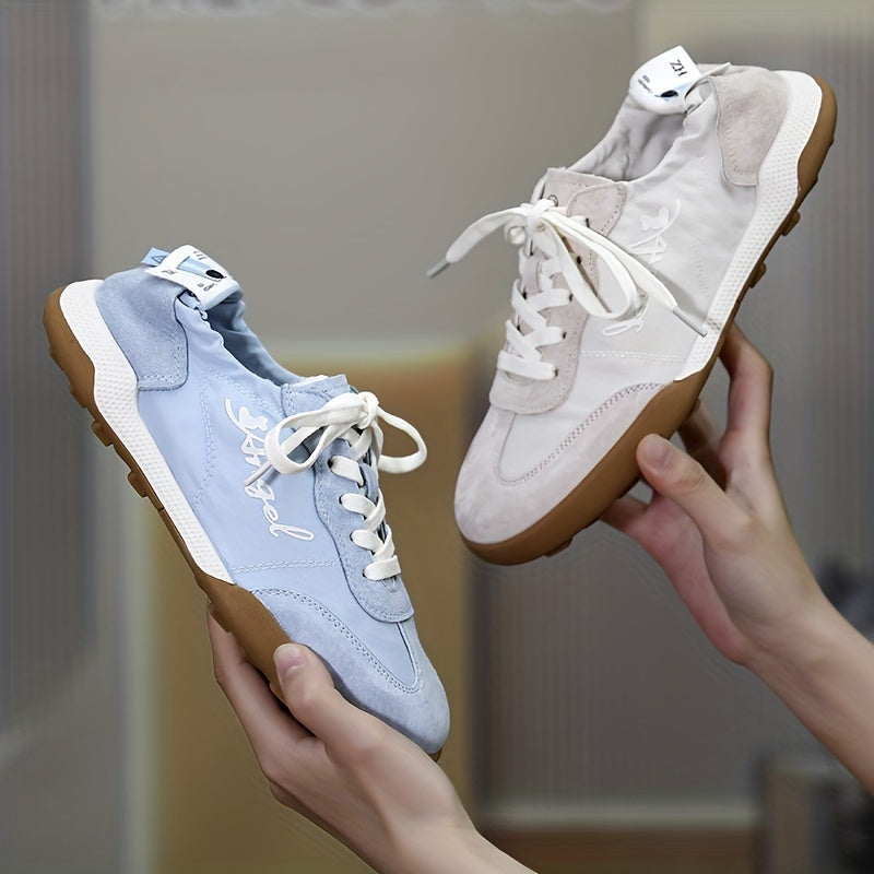 Women's Letter Graphic Walking Shoes Lace Up Flat Shoes