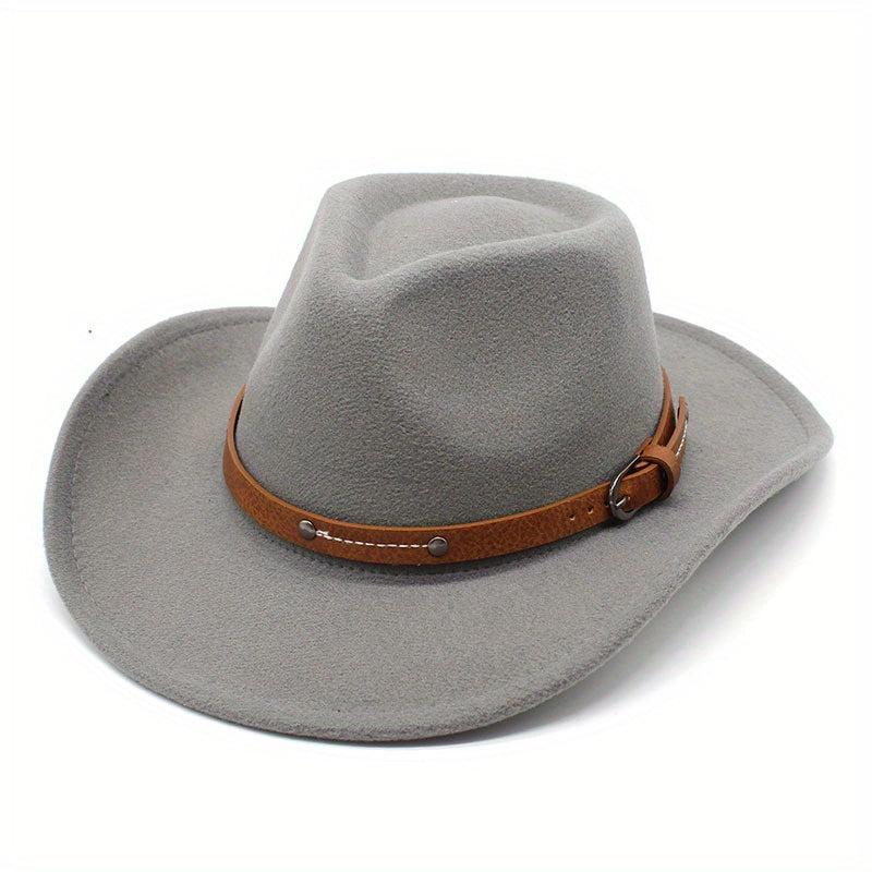 Casual Sunshade Straw Hat with Belt & Metal Buckle for Travel Seaside