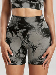 Tie Dye High Waist Sports Running Shorts Women's Activewear