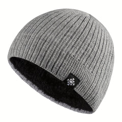 Men's Casual Velvet Knitted Hat Windproof Warm Woolen Hat