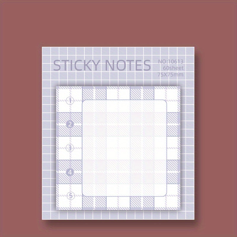 Plaid Sticky Notes 60 Sheets Student Notepad Creative N Times Stickers