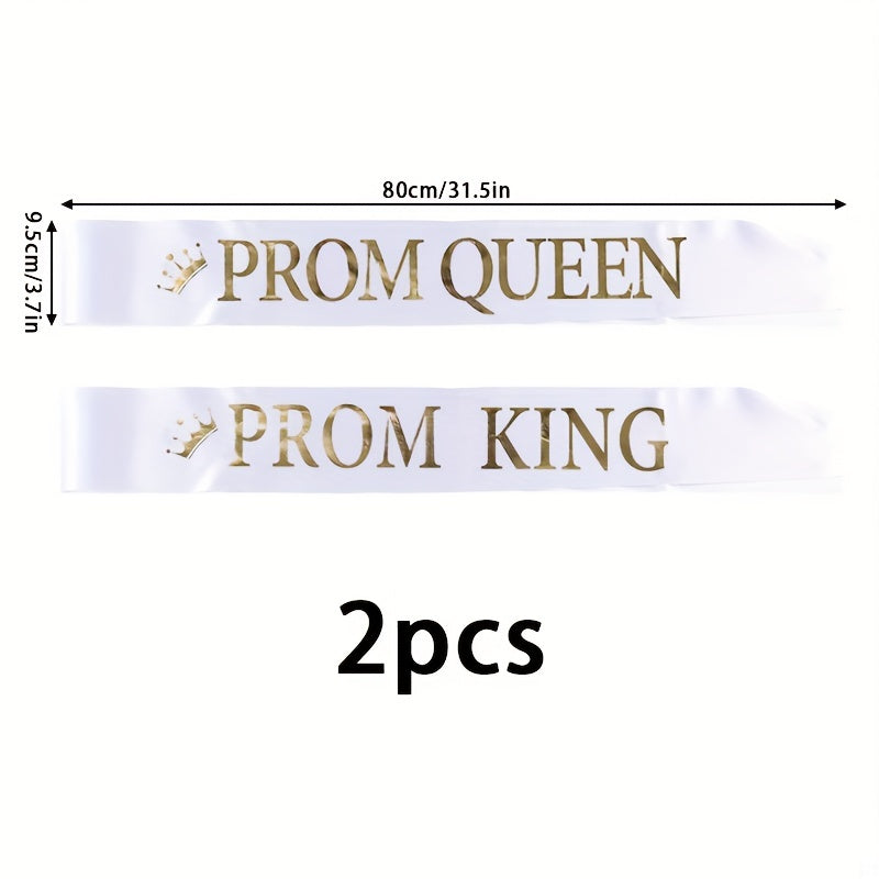 2pcs Party Shoulder Strap Set Prom Decoration Gift King Queen