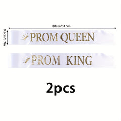 2pcs Party Shoulder Strap Set Prom Decoration Gift King Queen