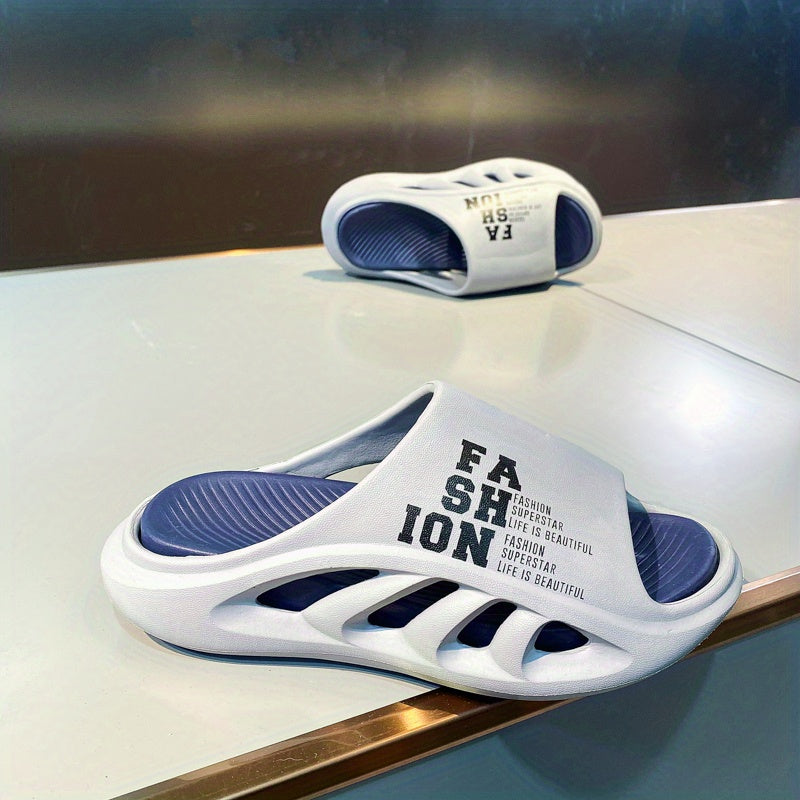 Men's Non Slip Platform Slides Soft Sole Cloud Slides for Indoor Outdoor