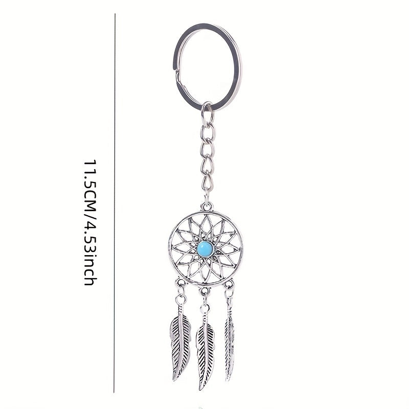 Dream Catcher Leaf Feather Tassel Keychain Jewelry