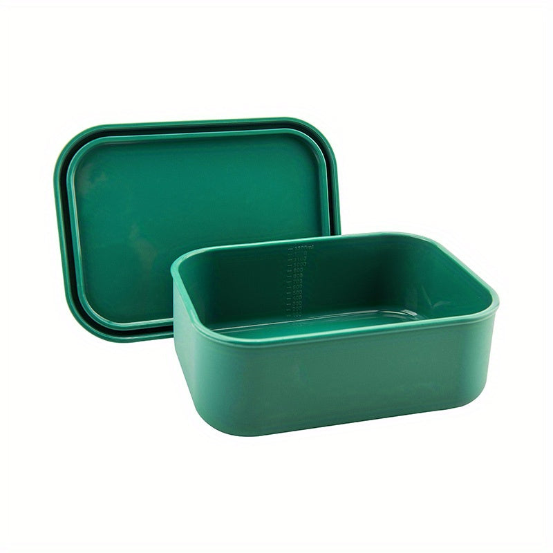 Silicone Square Lunch Box for Fresh Keeping - Microwave & Refrigerator Safe