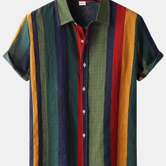 Men's Striped Short Sleeve Shirt