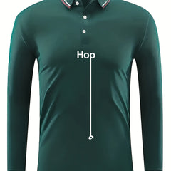 HOP Pattern Men's Long Sleeve Polo Shirt