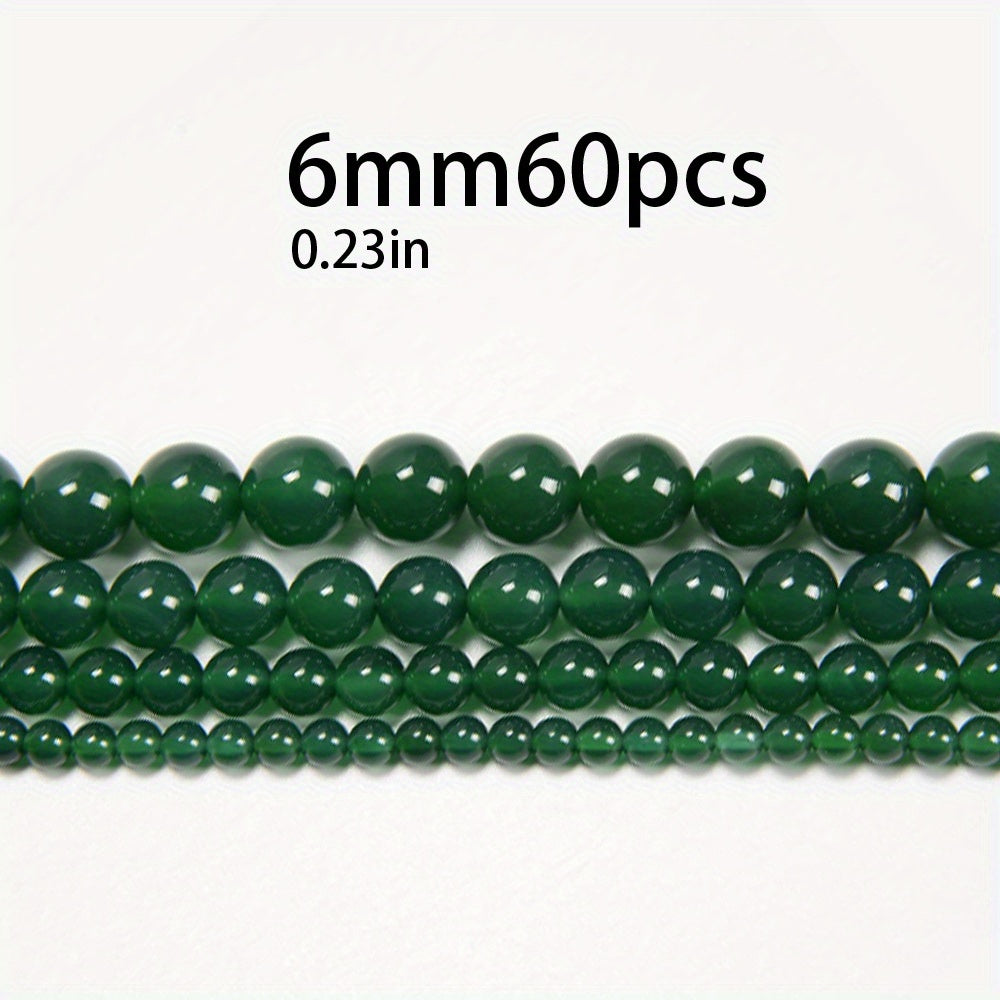Green Agate Round Loose Beads for DIY Bracelet Bangle Necklace