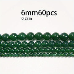 Green Agate Round Loose Beads for DIY Bracelet Bangle Necklace