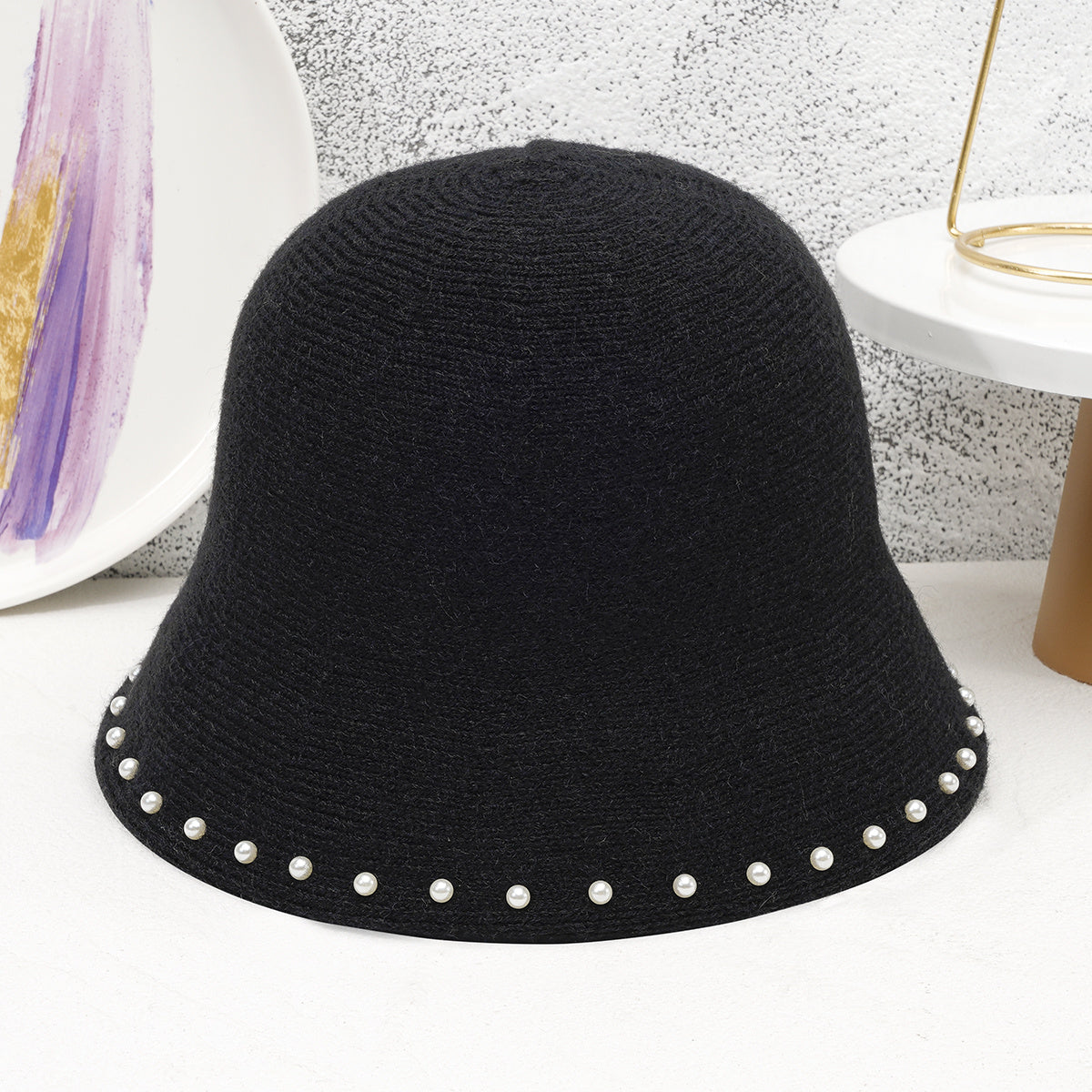 Fluffy Pearls Bucket Hat Adult Fluffy Bucket Hat