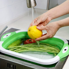 Folding Cutting Board with Sink Drain Basket