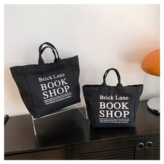 Stylish Letter Pattern Satchel Bag Canvas Handbag