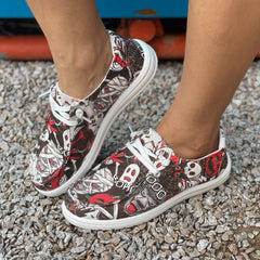 Scary Ghost Face Mummy Print Low Top Sneakers