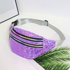 Holographic PVC Chest Bag Waterproof Crossbody Fanny Pack