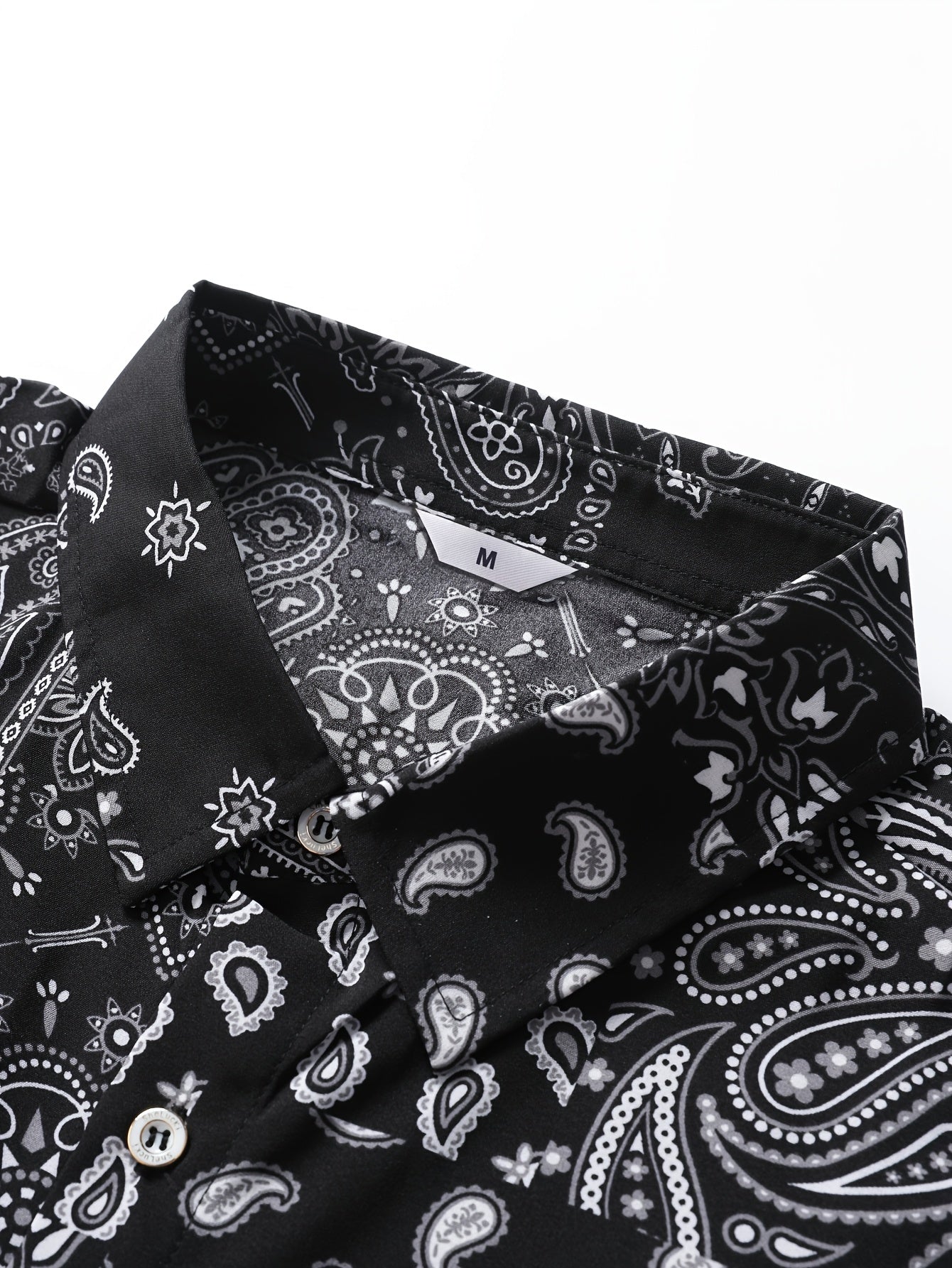 Paisley Pattern Hawaiian Shirt Men's Casual Button Up Short Sleeve