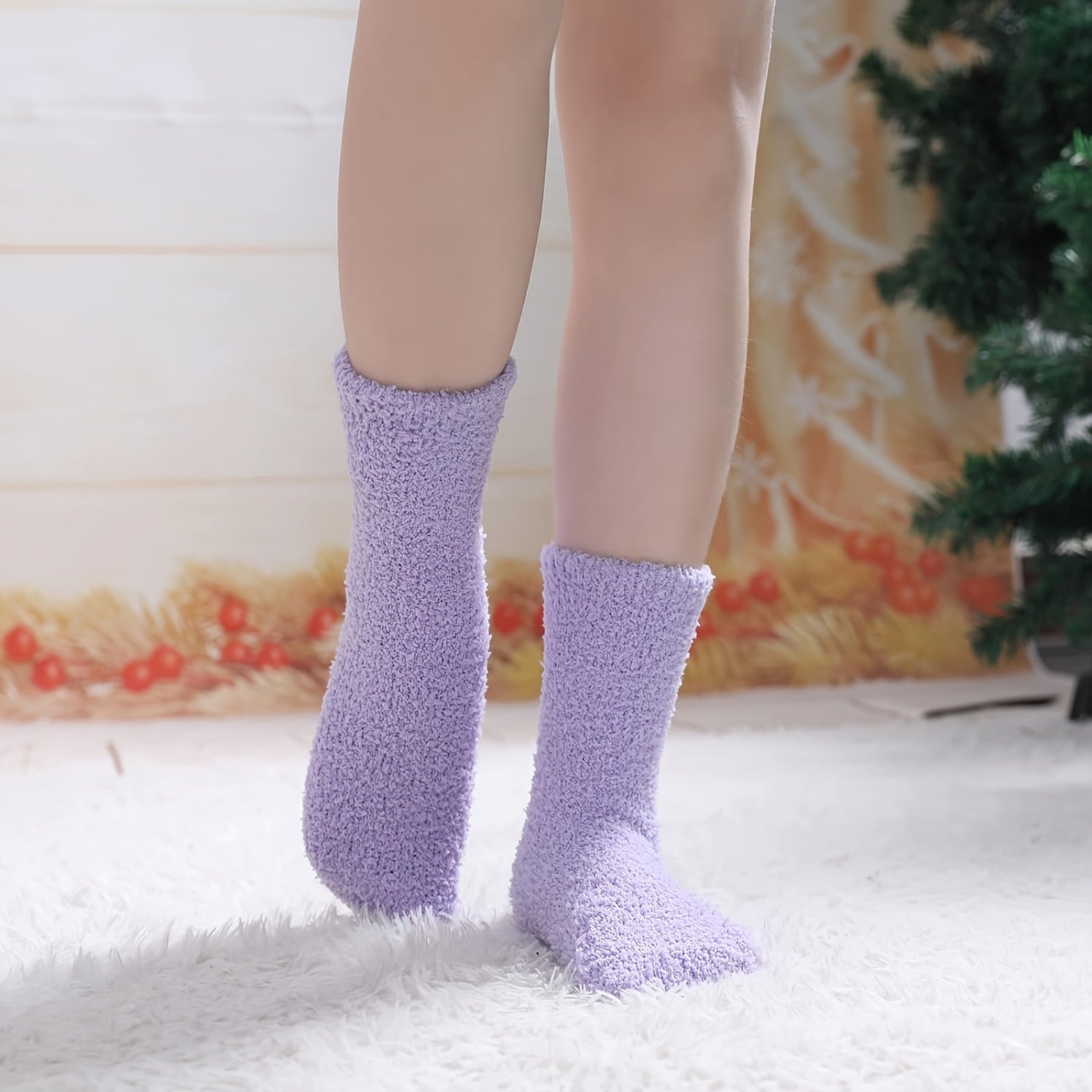 5 Pairs Women's Winter Fuzzy Socks Cozy Fluffy Warm Slipper Socks
