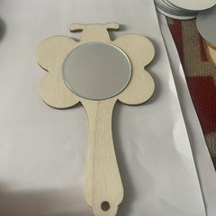 12pcs Mini Wooden Graffiti Mirrors for DIY Painting