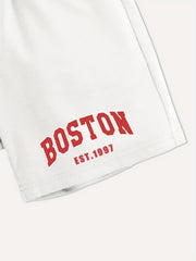 Girls' Casual BOSTON Graphic Shorts Elastic Waist Regular Fit Summer