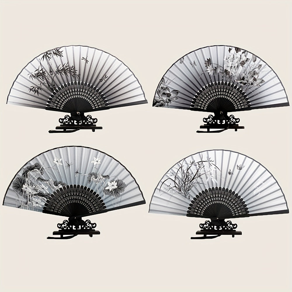 1pc Portable Retro Printed Folding Fan Chinese Style Folding Random