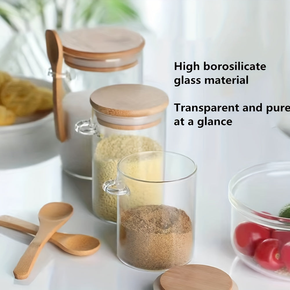 2pcs Glass Jar Containers 17oz Sealed Borosilicate Glass Spice Jars