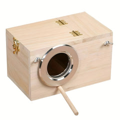 Wooden Bird Parakeet Nest House for Budgie Cockatiel Breeding
