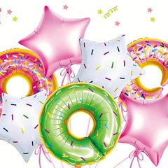 7pcs Donut Aluminum Balloons Set for Birthday Party