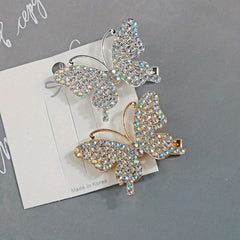 2pcs Rhinestone Butterfly Hair Clip for Women