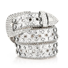 Women's Rhinestone Hollow Belt Studded Pin Buckle Wedding Party Valentines