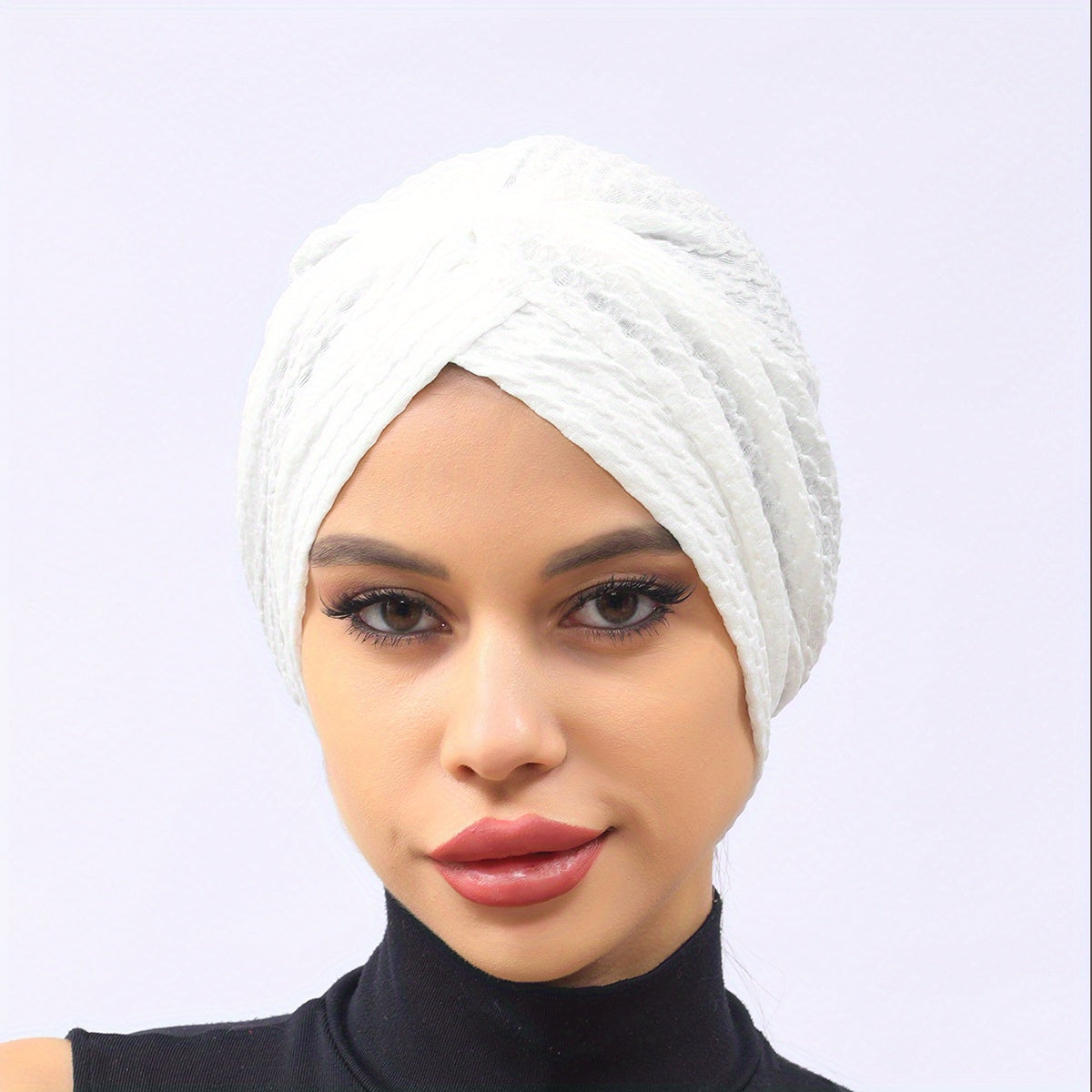 Solid Lace Turban Cap Head Wraps Elastic Hijab Hats Ramadan Beanie