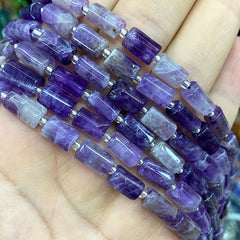 31pcs Natural Stone Cylindrical Loose Beads DIY Bracelet Jewelry Accessories
