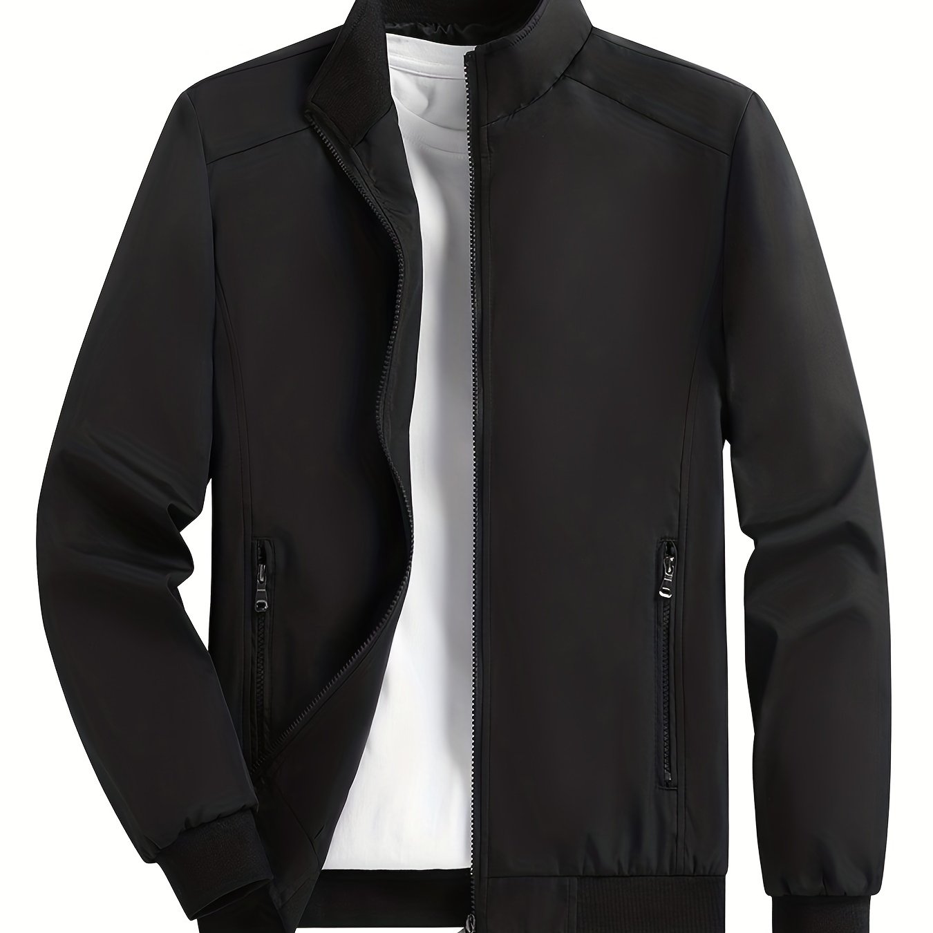 Men's Lightweight Stand Collar Zipper Jacket