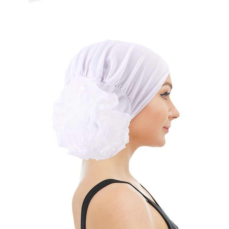 Big Flower Elastic Turban Beanie Head Scarf Wrap Chemo Cap Hat Women