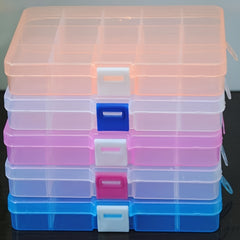 15 Grids Transparent Storage Box Detachable Sewing Plastic Fishing Tackle Box