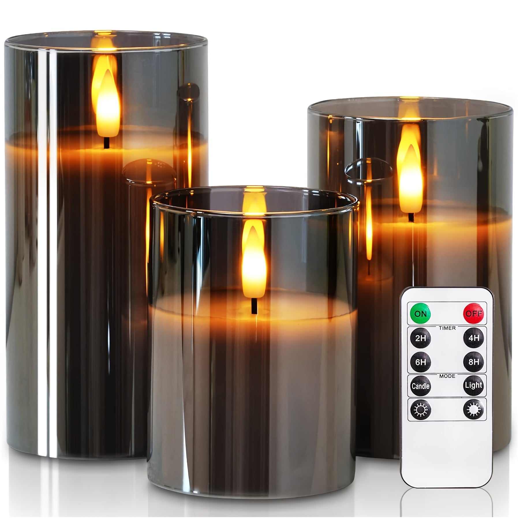 8 Mode Remote Control Gray Electronic Candle Lamp