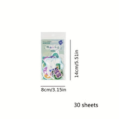30 Sheets Sponge of Paradise Series Cartoon Journal DIY Collage Decoration