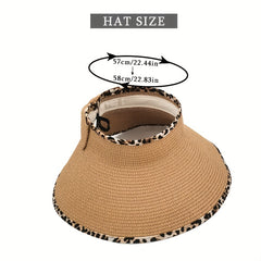 Summer Visor Hat Wide Brim Straw UV Protection Sun Hat