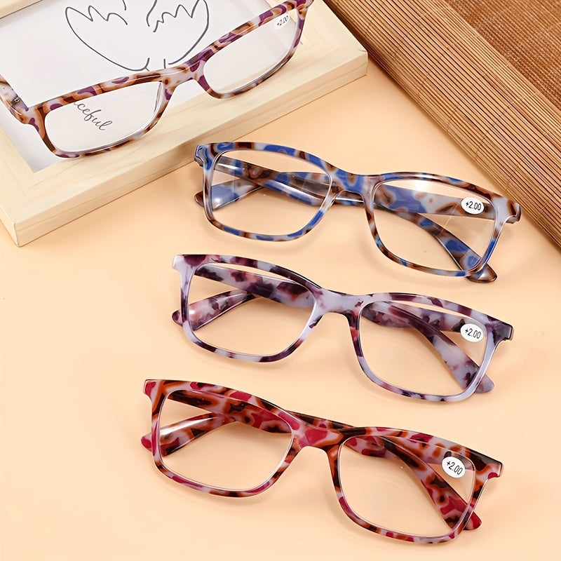 Square Tortoiseshell Reading Glasses Retro Readers HD Presbyopic Glasses