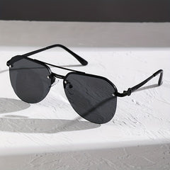 Rivet Aviator Sunglasses Metal Frame UV400